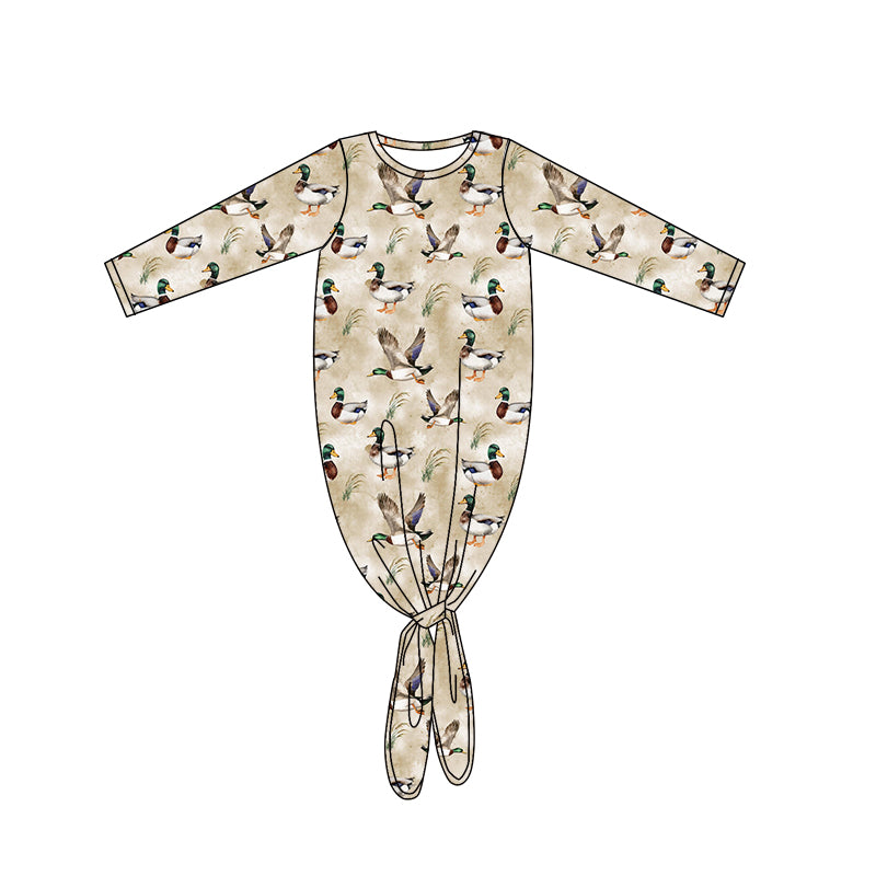 preorder NB0046 Newborn Duck Hunting Long Sleeve Boys Nightgown Romper 202505