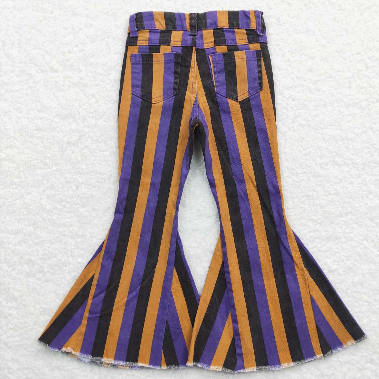 P0157 Baby Girl Clothes Purple Yellow Black Striped Denim Pants RTS Free Shipping Over 2KG