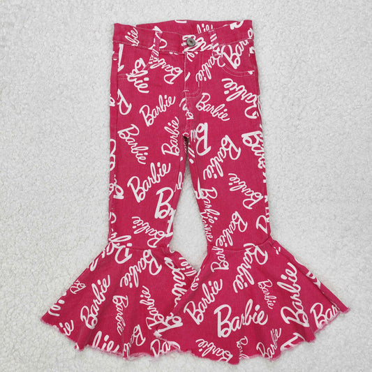 P0295 Valentines girls boutique outfits Rose Red bell bottomed pants Barbie's outfit RTS202412