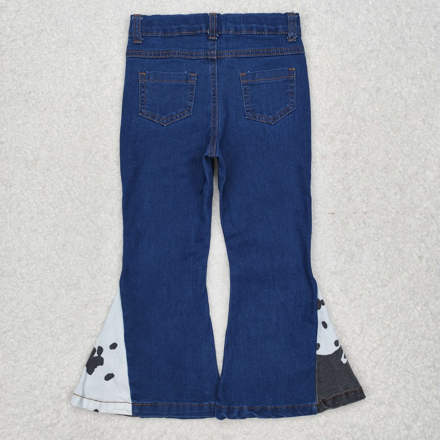 P0304 Dark Blue Denim bell bottom pants western girls boutique outfit 202501