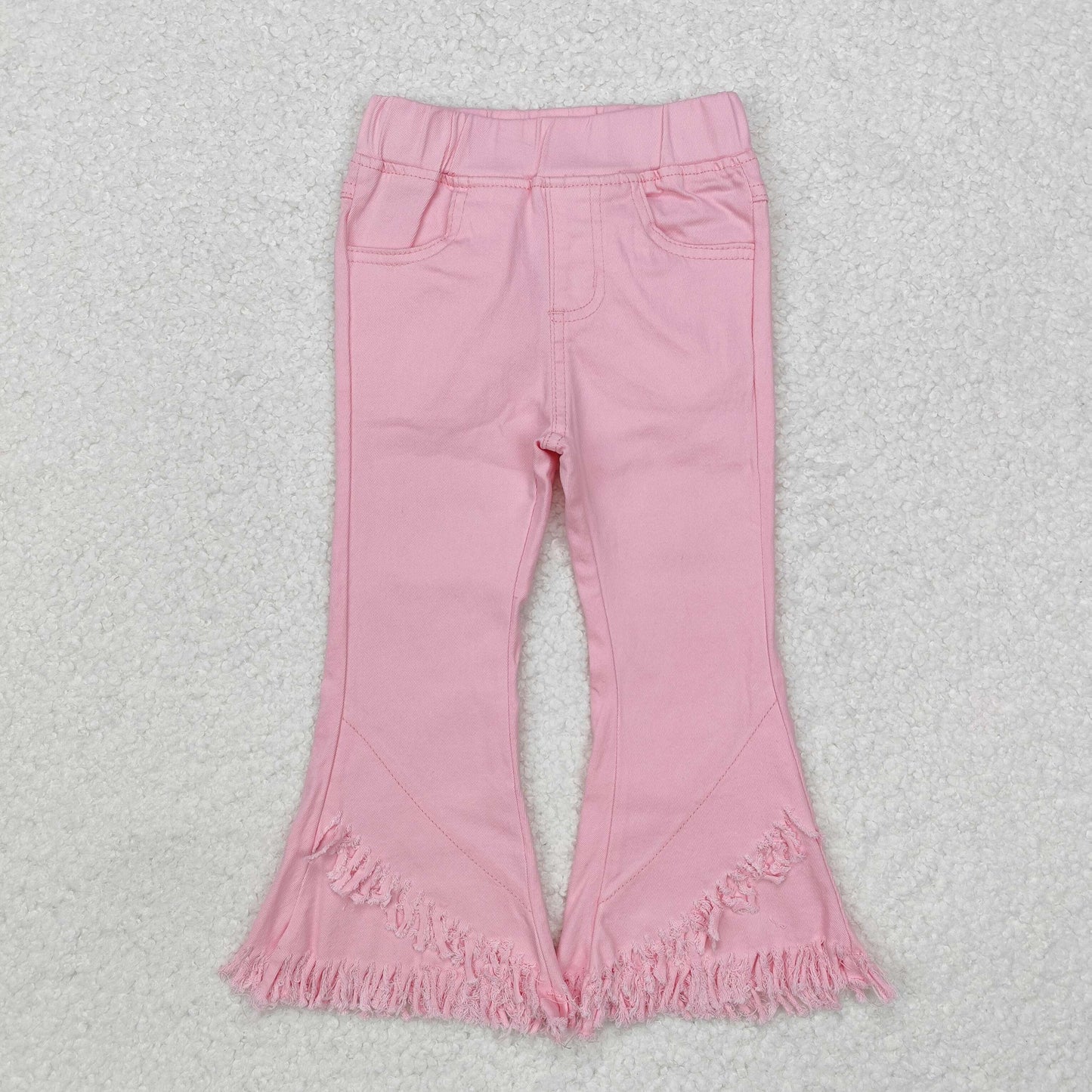 P0463 Pink Girls Bell Bottom Pants Denim Jeans RTS 202509