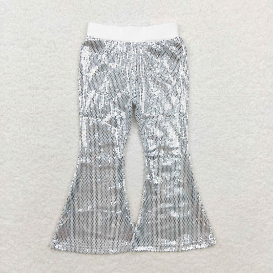 P0496 Mesh silver sequin trousers high quality