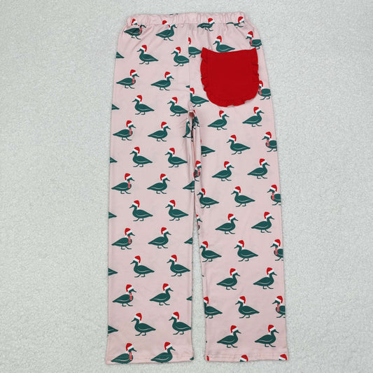 P0637 Adult Female Christmas Hat Ducks Pink Long Pants RTS 202509