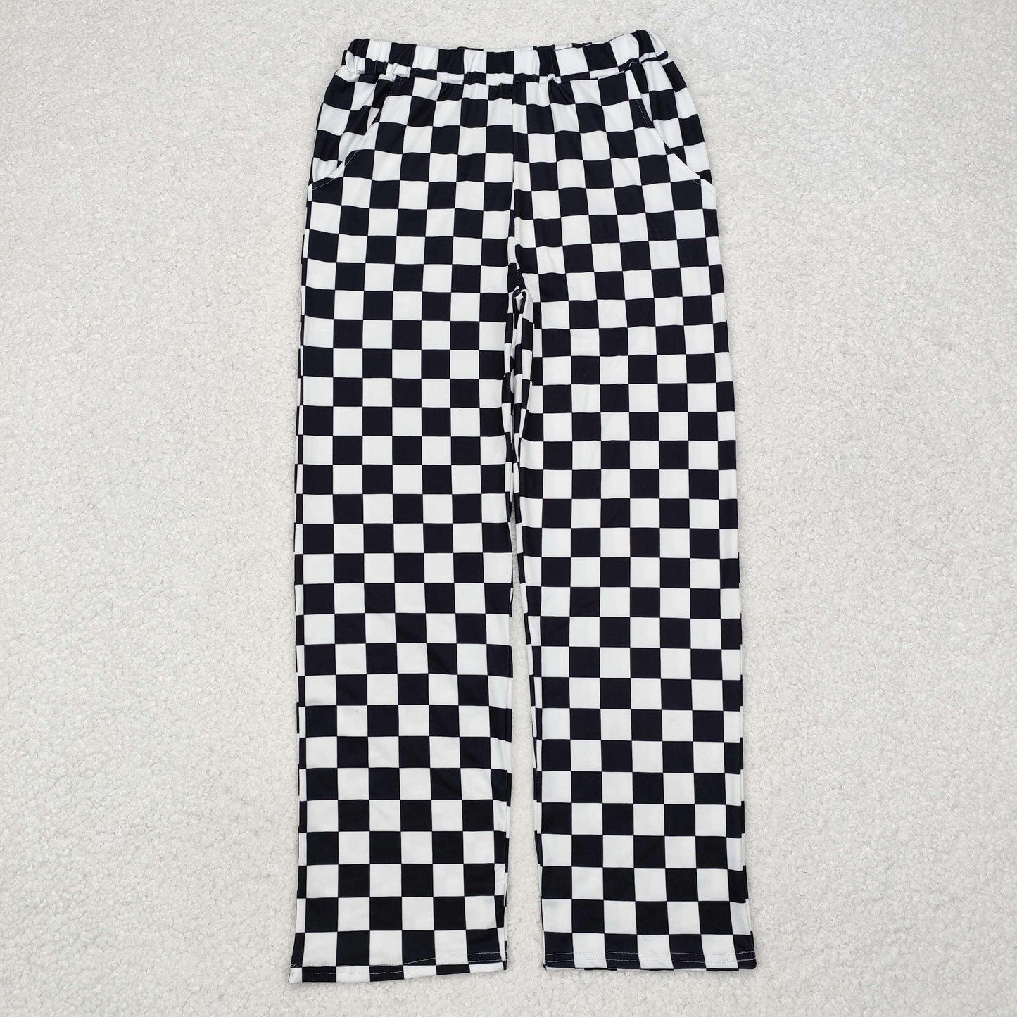 P0647 Adult Female Black and White Plaid Long Pants RTS 202509