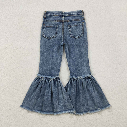 NEW P0676 Blue denim jeans Girls bell bottom pants boutique  Denim Jeans 202510 RTS