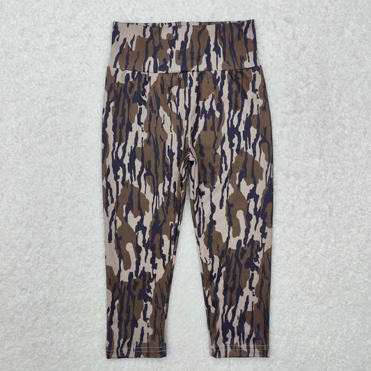 P0689 Brown Camouflage Girls Yoga Pants  202412 RTS