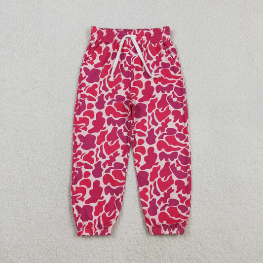 P0696 Rose Red Camouflage Girls Long Pants 202603 RTS