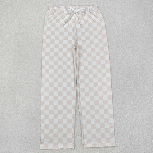P0730 Adult female Light Pink checkerboard pants New arrival