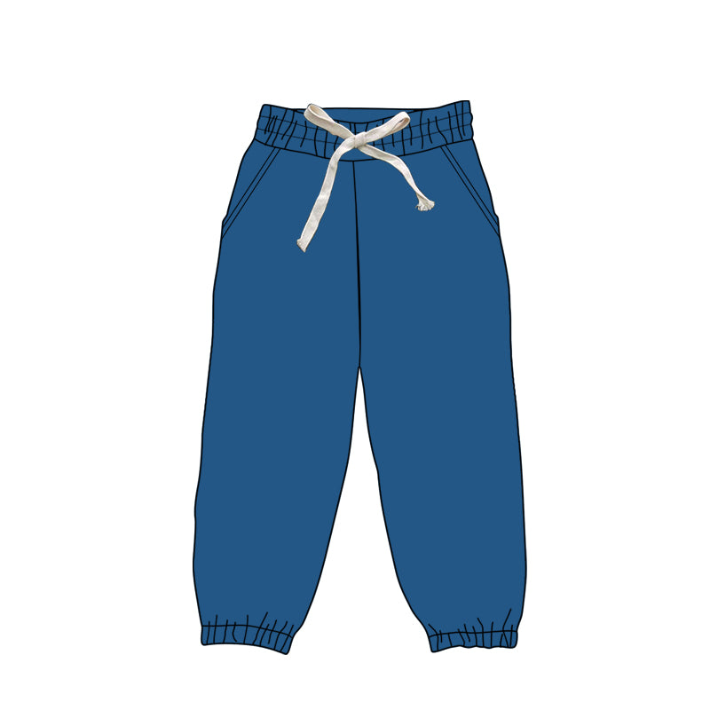 P0742 preorder Adult female pure dark blue milk silk pants yoga boutique outfit 20250104