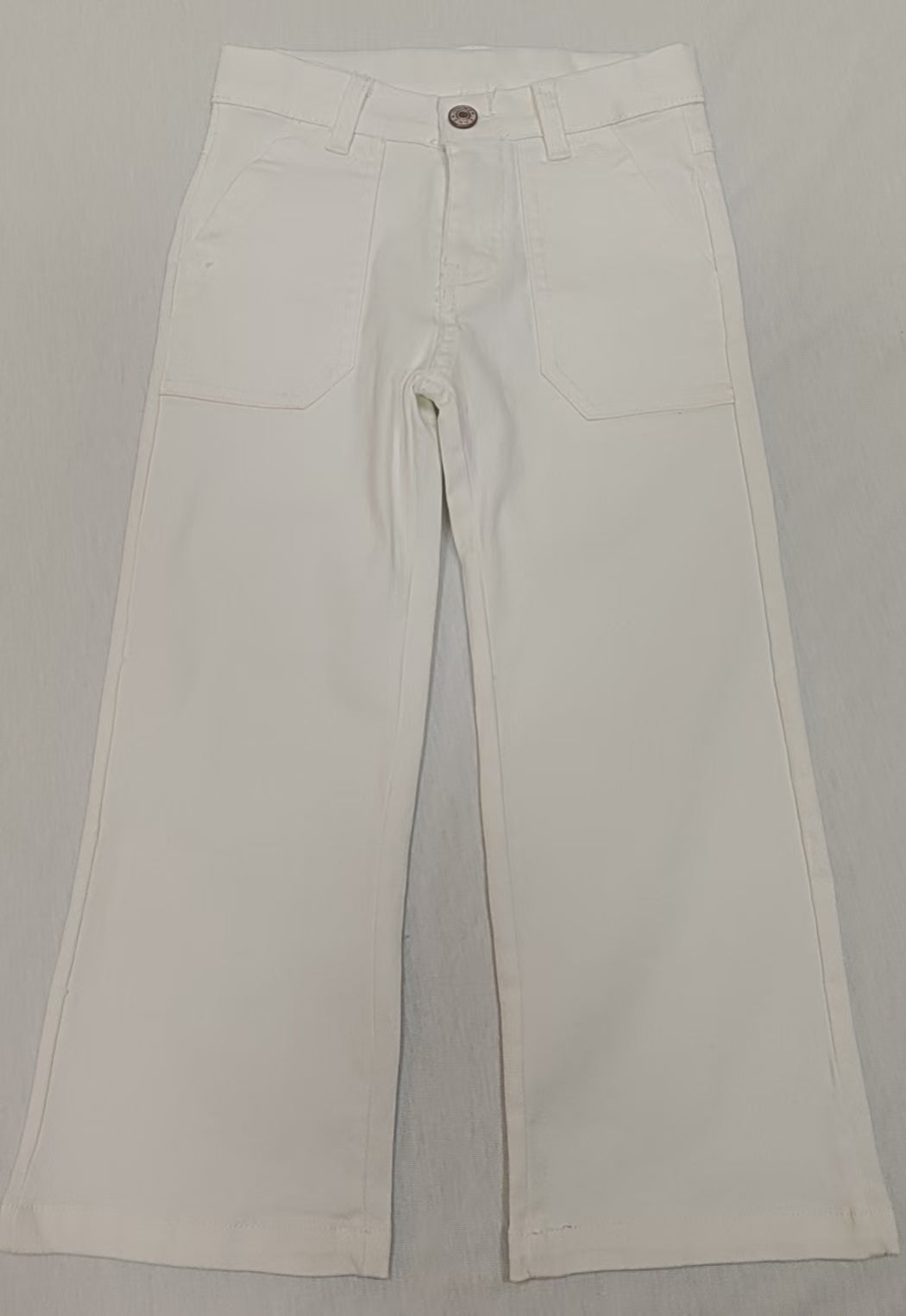 Preorder P0757 Pure White Straight-leg Jeans Girls Boutique Denim Pants 202503