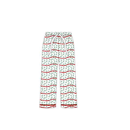 P0767 preorder adult female boutique Christmas red stripe white pants 202505