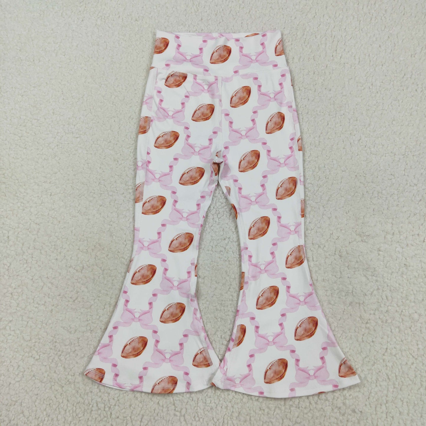 P0780 Girls Boutique Rugby Pink Bow Yoga Pants 202508 RTS