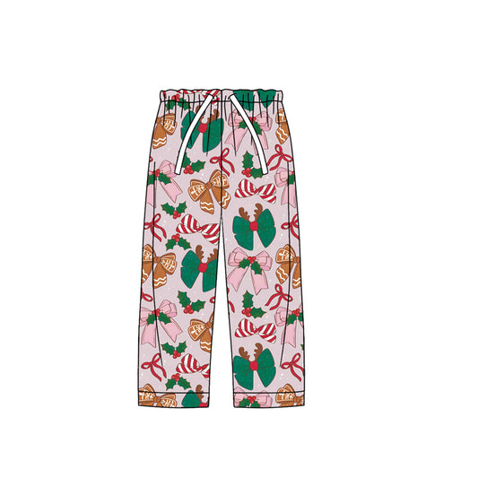 P0786 preorder Adult Female Christmas Bows Green Pants 202506