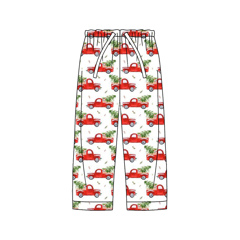 P0788 preorder Adult Female Christmas Trucks Tree White Pants 202506