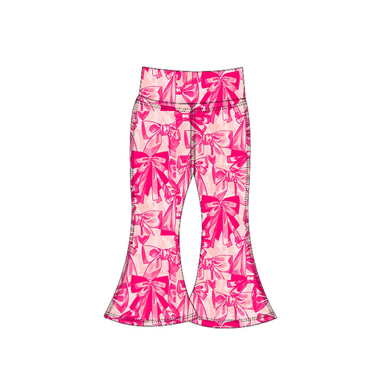 Preorder P0789 Girls Boutique Rose Red Bows Yoga Pants 202506