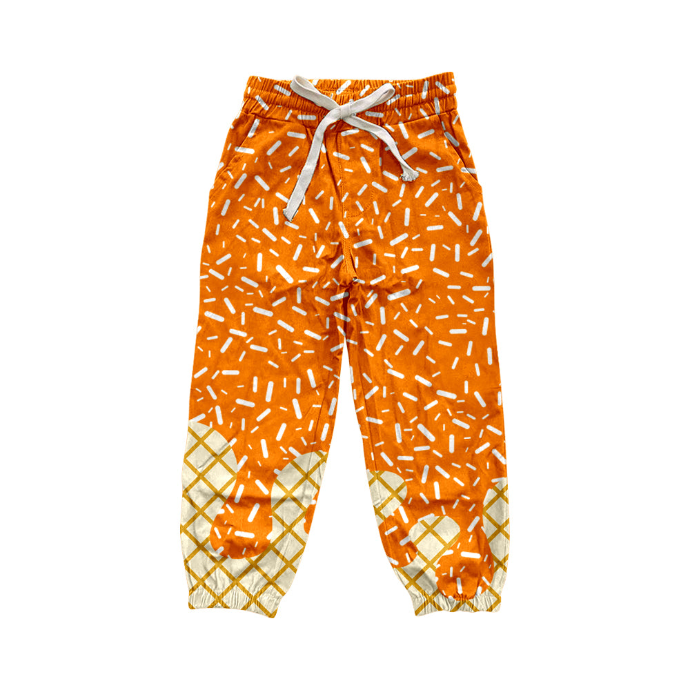 P0811 preorder Adult Women Orange Waffle Ice Cream Drip Yoga Pants 202508