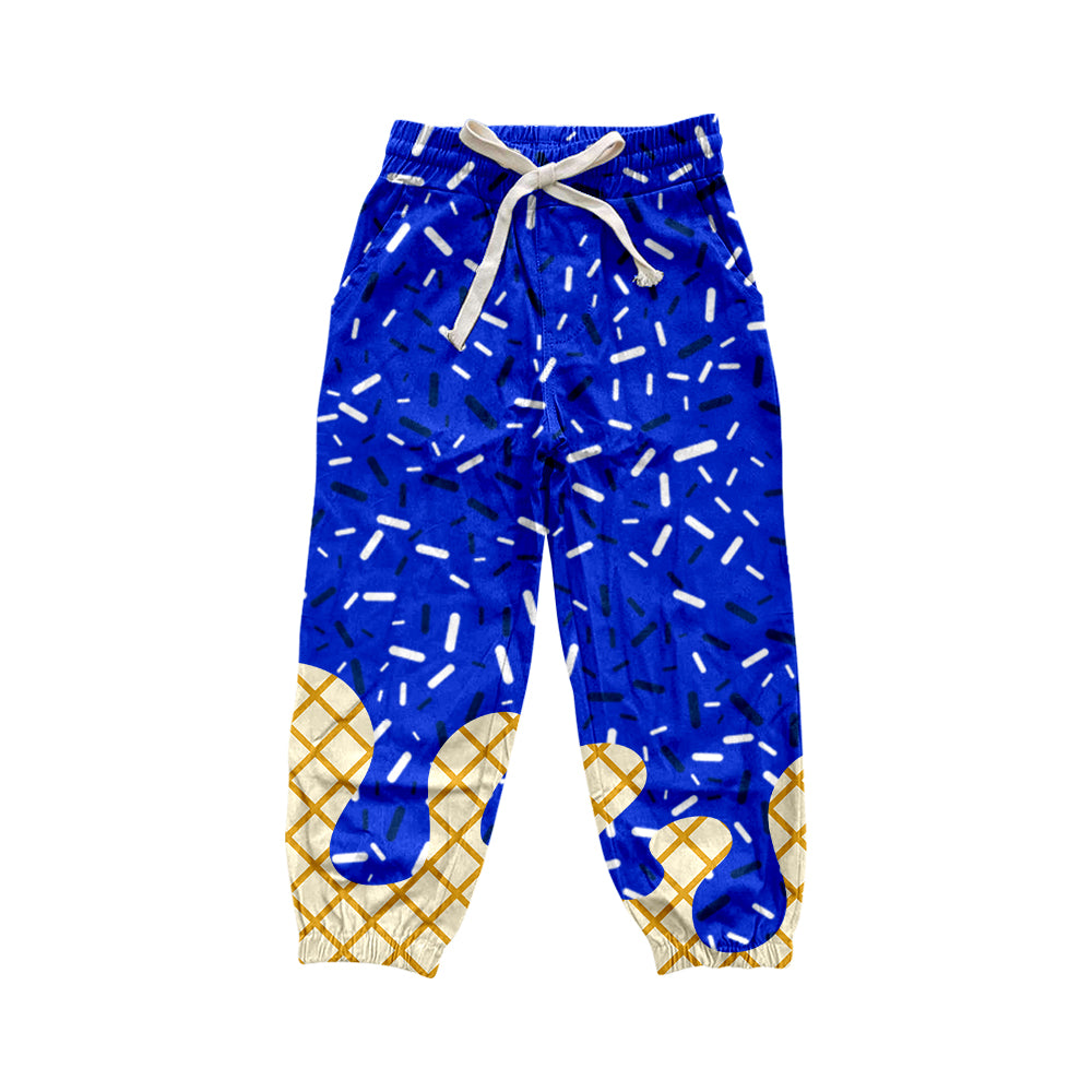 P0812 preorder Adult Women Blue Waffle Ice Cream Drip Yoga Pants 202508