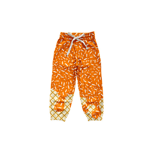 Preorder P0817 Orange Waffle Ice Cream Drip Girls Yoga Pants 202508