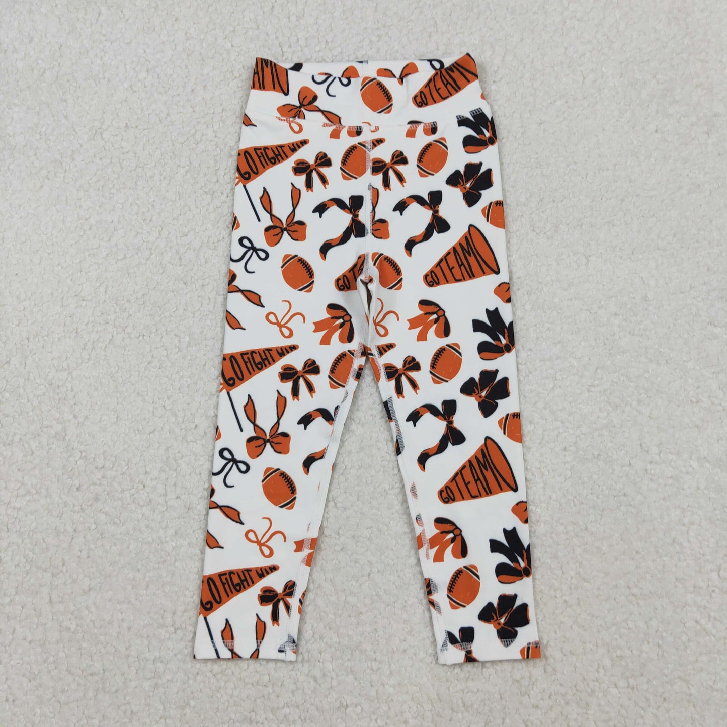 P0847 Go Team Football Orange Girls Yoga Pants 202510 RTS