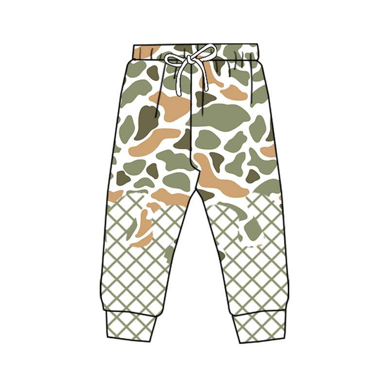 MOQ 8 Preorder P0865 Yellow Green Camouflage Waffle Boys Long Pants 202509