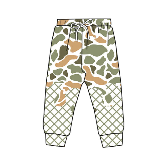 MOQ 8 Preorder P0865 Yellow Green Camouflage Waffle Boys Long Pants 202509