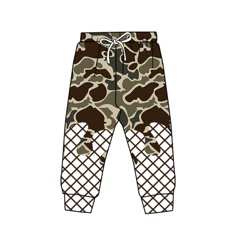 MOQ 8 Preorder P0866 Brown Camouflage Waffle Boys Long Pants 202509