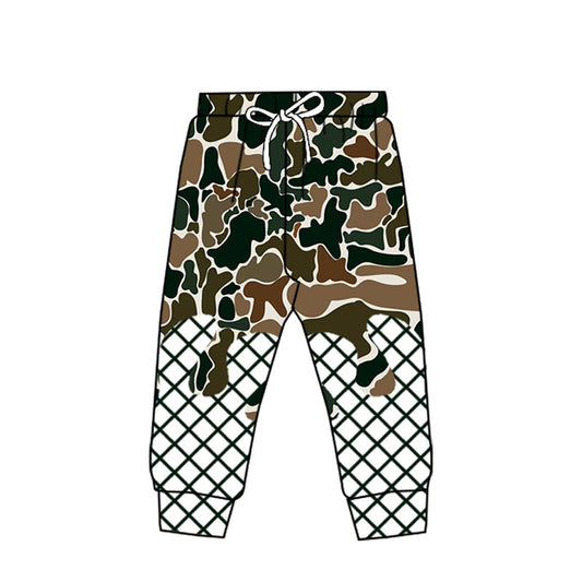 MOQ 8 Preorder P0867 Brown Green Camouflage Waffle Boys Long Pants 202509