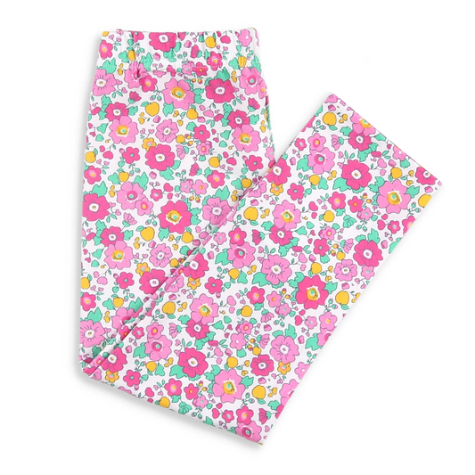 MOQ 8 Preorder P0870 Floral Leaf Girls Long Pants 202509