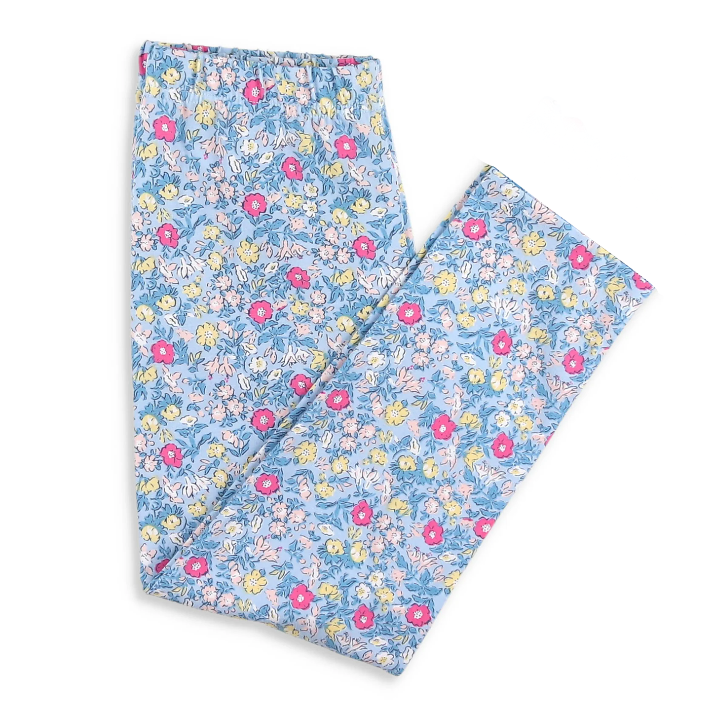 MOQ 8 Preorder P0873 Floral Leaf Blue Girls Long Pants 202509