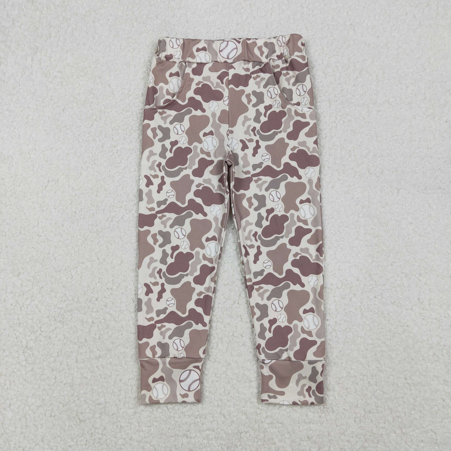P0875 Baseball Brown Camouflage Boys Long Pants 202510 RTS