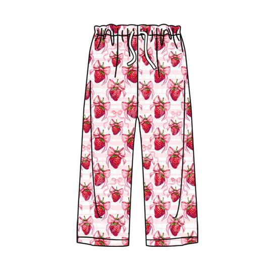 MOQ 8 P0877 preorder Adult Women Bows Strawberry Long Pants 202509