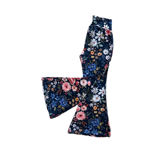 MOQ 8 Preorder P0883 Flower Navy Girls Long Pants 202509
