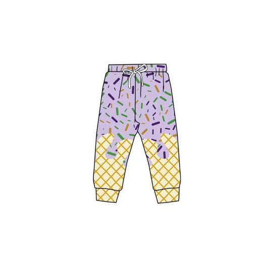 MOQ 8 Preorder P0884 Light Purple Waffle Ice Cream Drip Boys Long Pants 202509