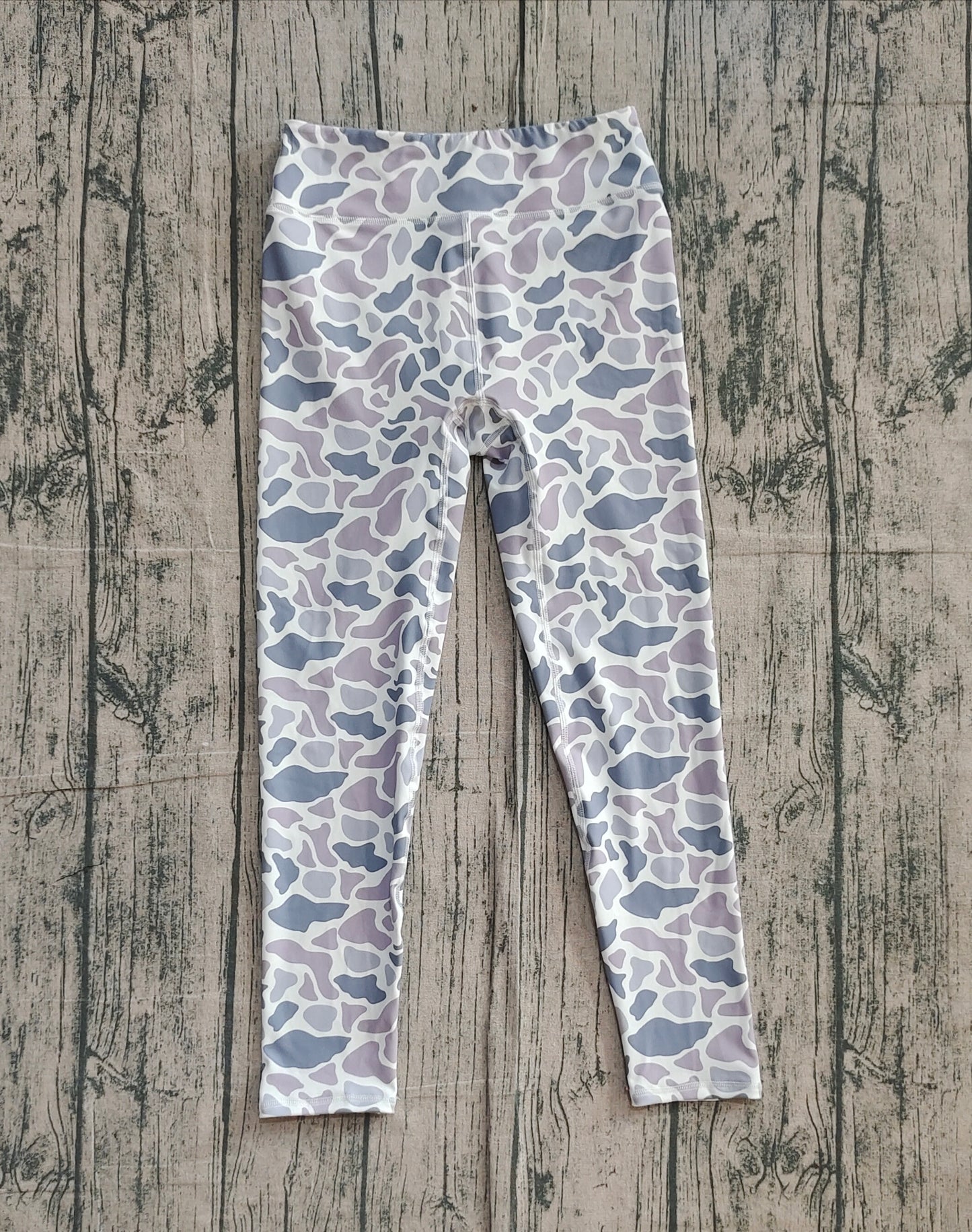 NO MOQ P0898 preorder Adult Female Gray Blue Camouflage Yoga Pants 202510
