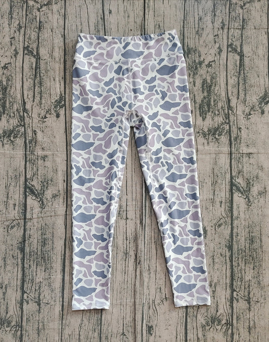 NO MOQ P0898 preorder Adult Female Gray Blue Camouflage Yoga Pants 202510