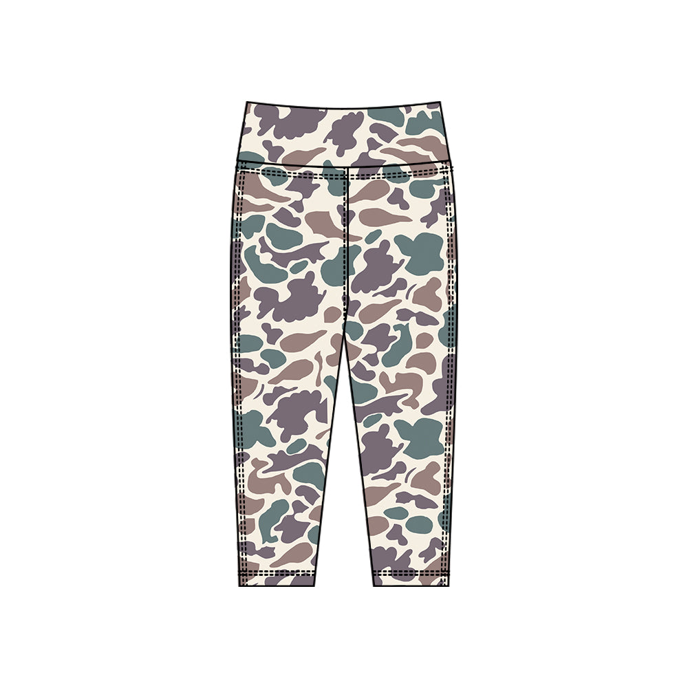 MOQ 5 Preorder P0911 Girls Purple Camouflage Yoga Pants 202510