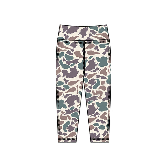 MOQ 5 Preorder P0911  Girls Purple Camouflage Yoga Pants 202510