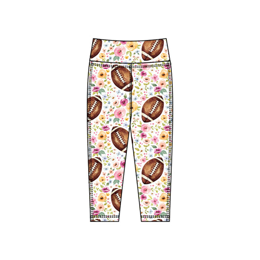 MOQ 5 Preorder P0919 Floral Rugby Pattern Girls Yoga Pants 202510