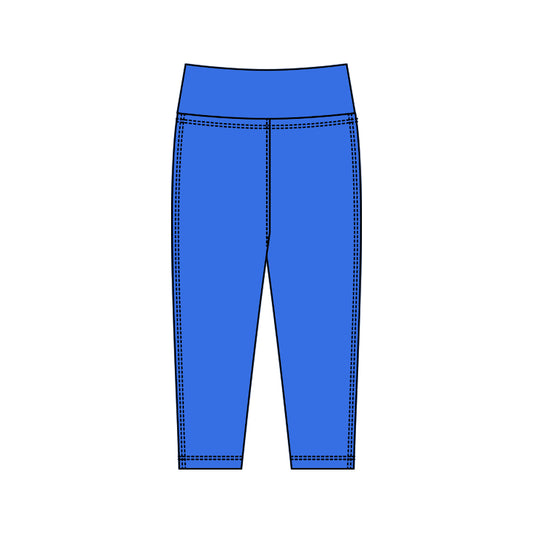 MOQ 5 Preorder P0927 Solid Blue Girls Yoga Pants 202510