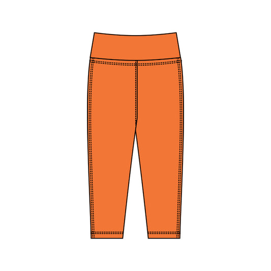MOQ 5 Preorder P0930 Solid Orange Girls Yoga Pants 202510