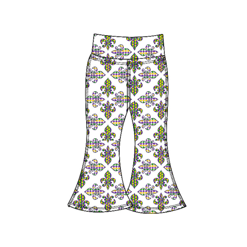 MOQ 5 Preorder P0932 Mardi Gras Girls Yoga Pants 202510