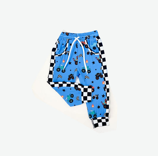 MOQ 5 Preorder P0950 Boys SUV Flag Star Flame Blue Pants 202510