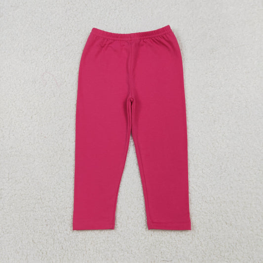 P0958 Solid Rose Red Leggings Girls Pants 202512 RTS