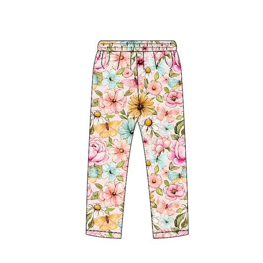 MOQ 5 PCS Preorder P0963 Flower Orange Girls Pants 202511