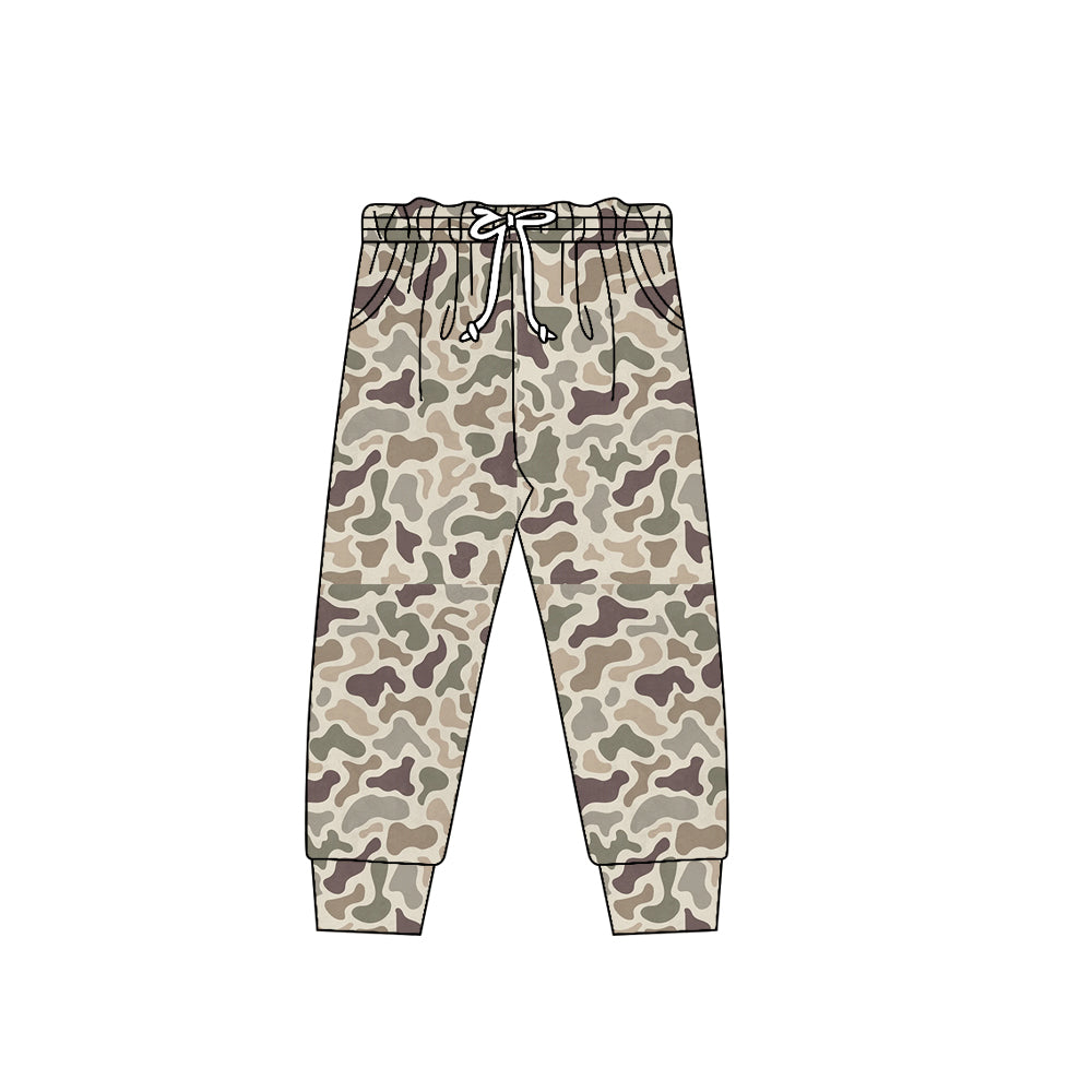 MOQ 5 PCS Preorder P0974 Beige Brown Green Camouflage Boys Long Trousers Joggers Pants 202511