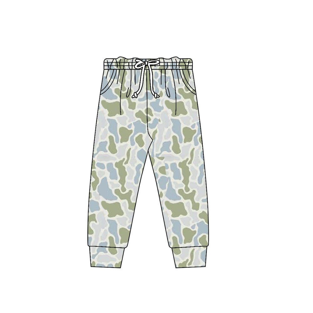 MOQ 5 PCS Preorder P0975 Gray Blue Green Camouflage Boys Long Trousers Joggers Pants 202511