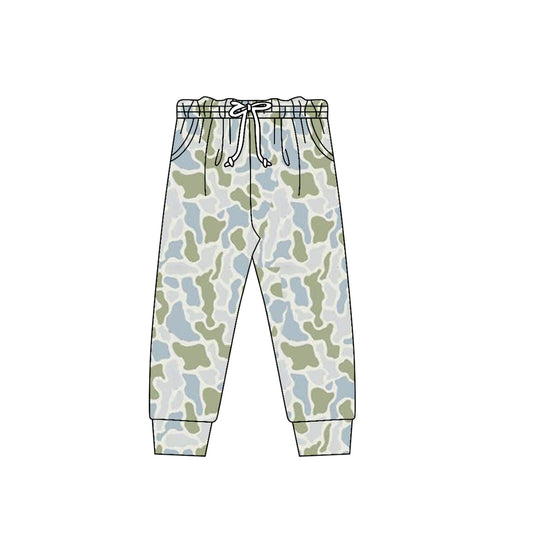 MOQ 5 PCS Preorder P0975 Gray Blue Green Camouflage Boys Long Trousers Joggers Pants 202511