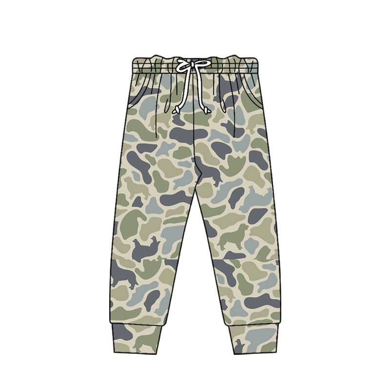 MOQ 5 PCS Preorder P0977 Puppy Pattern Gray Green Camouflage Boys Long Trousers Joggers Pants 202511