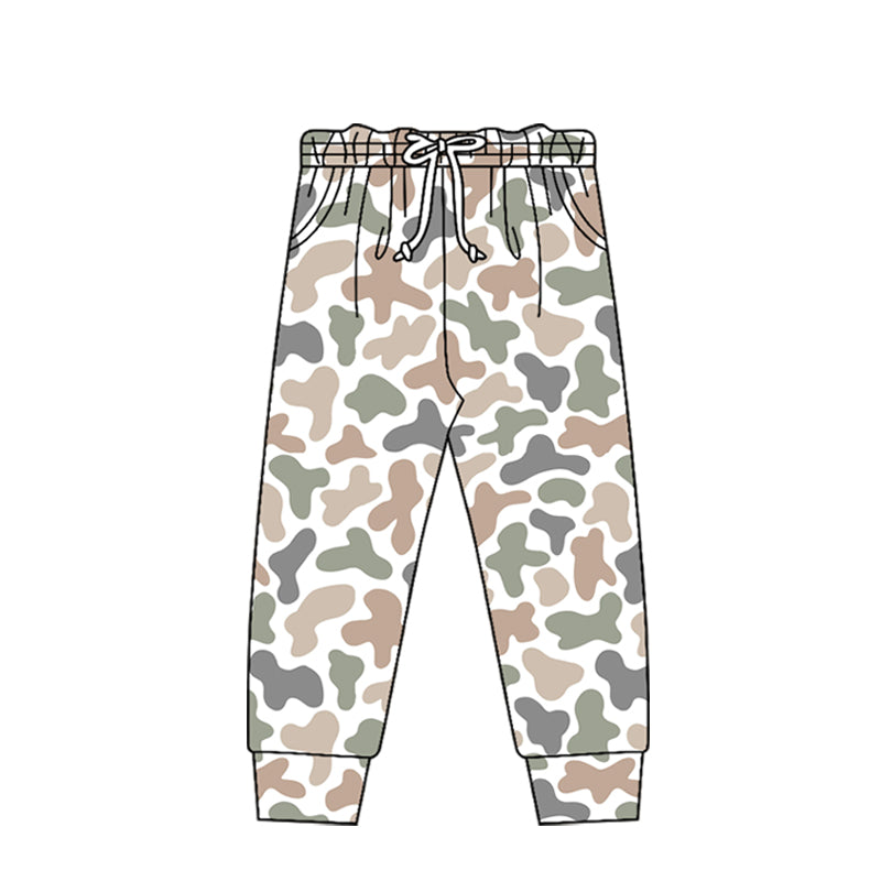 MOQ 5 PCS Preorder P0978 Gray Brown Green Camouflage White Boys Long Trousers Joggers Pants 202511