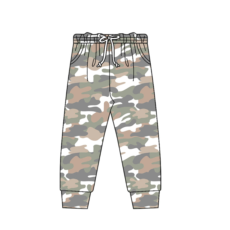 MOQ 5 PCS Preorder P0979 Gray Brown Green Camouflage Boys Long Trousers Joggers Pants 202511